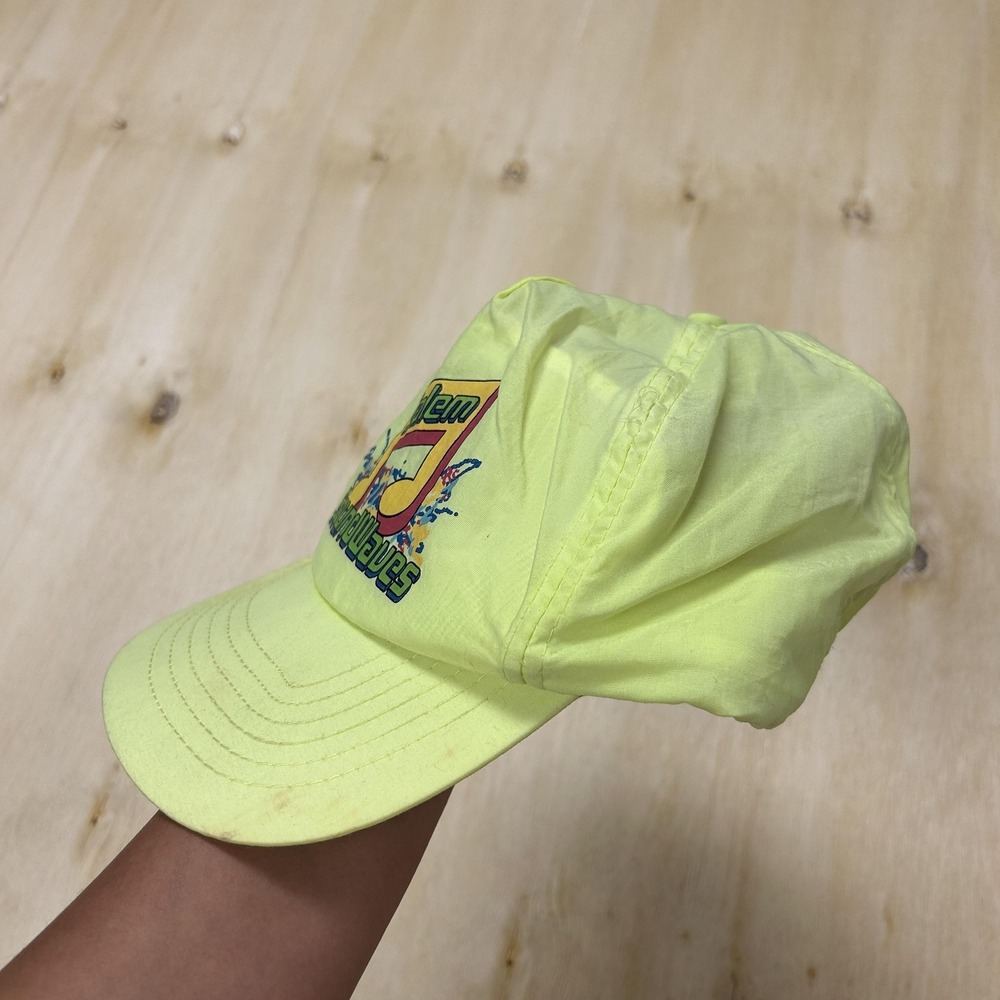 Vintage Salem SoundWaves Hat Cap Snap Back Mens One Size Yellow Nylon Music - Picture 2 of 7